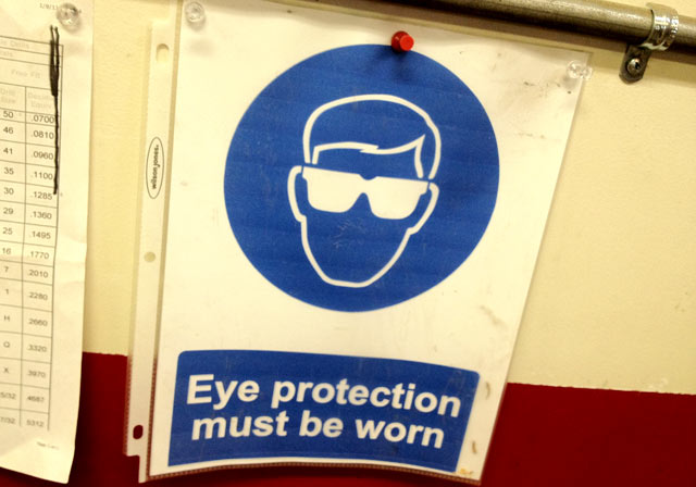 Eye protection must be warn