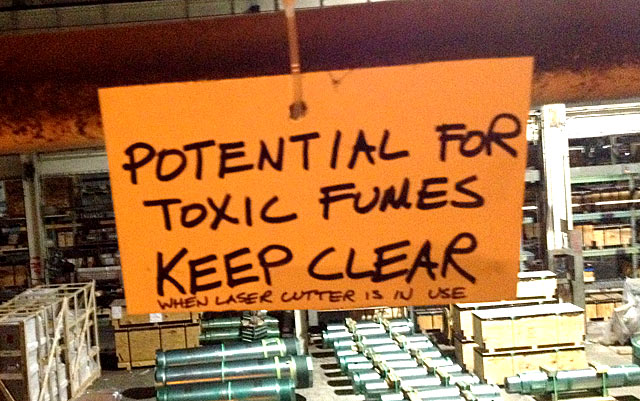 Potential for Toxic Fumes - Keep Clear!